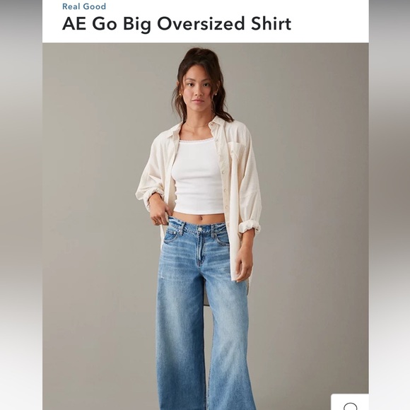 NWT American Eagle Button Up Shirt - Picture 3 of 9